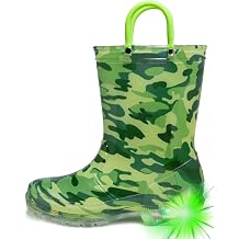 HugRain Light Up Rain Boots for Little Kids