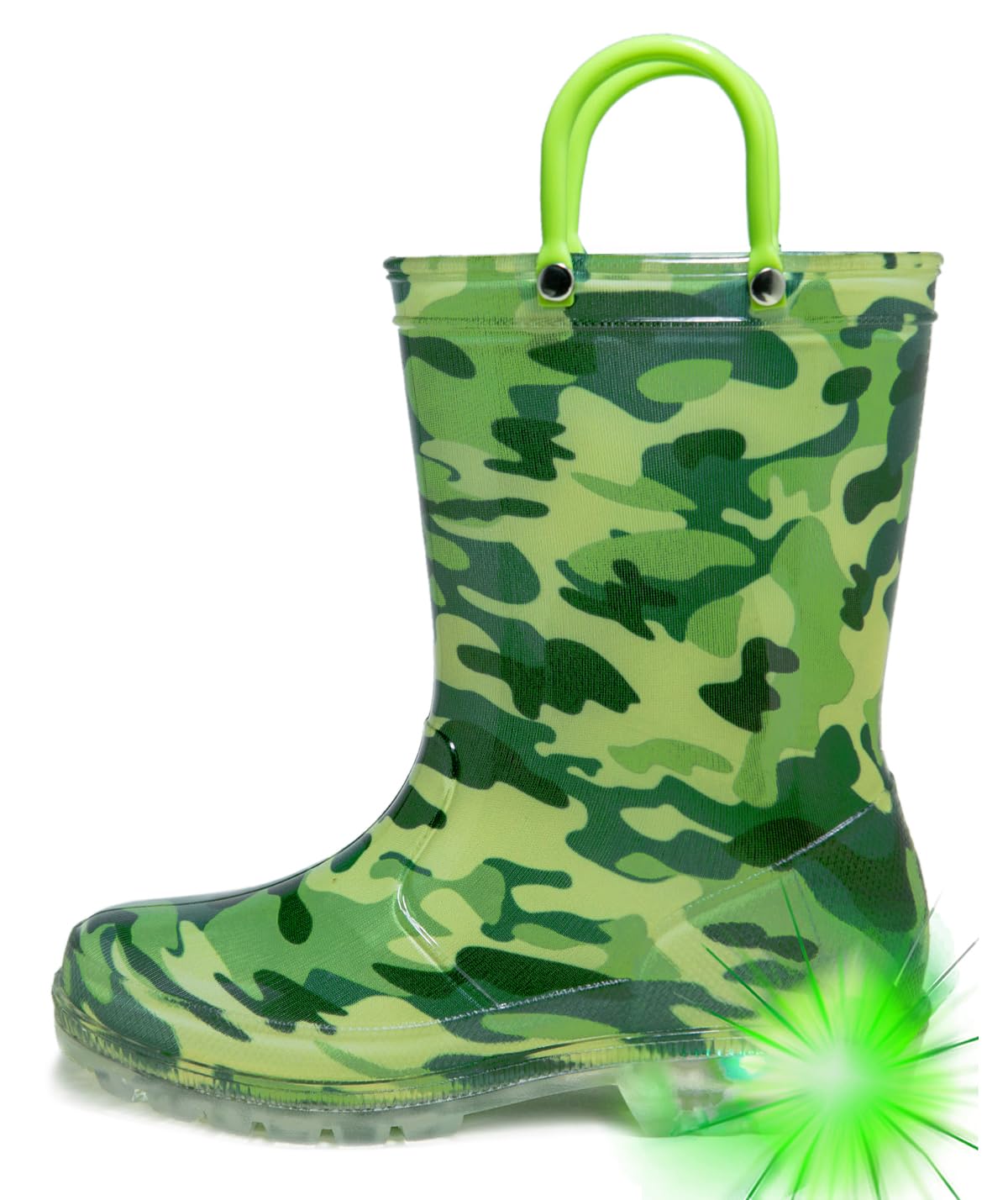 HugRain Light Up Rain Boots for Little Kids