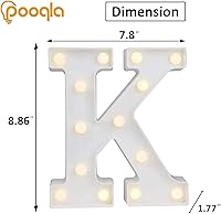 Vista 113 de Pooqla Letrero de Luces LED de Marquesina con Letras, Letra del Alfabeto Iluminada para Decoración del Hogar, Fiesta, Boda R