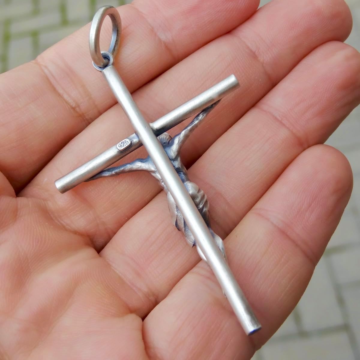 Silverzone77 Jesus Christ Cross Sterling Silver 925 Pendant Crucifix Religious Handmade Jewelry