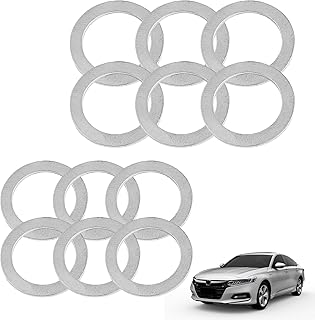 12pcs Transmission Fluid and Rear Differential Oil Drain Plug Crush Washer Gasket Seal Compatible with Acura OEM PN Part# 94109-2000 (6pcs) & 90471-PX4-000 (6pcs)