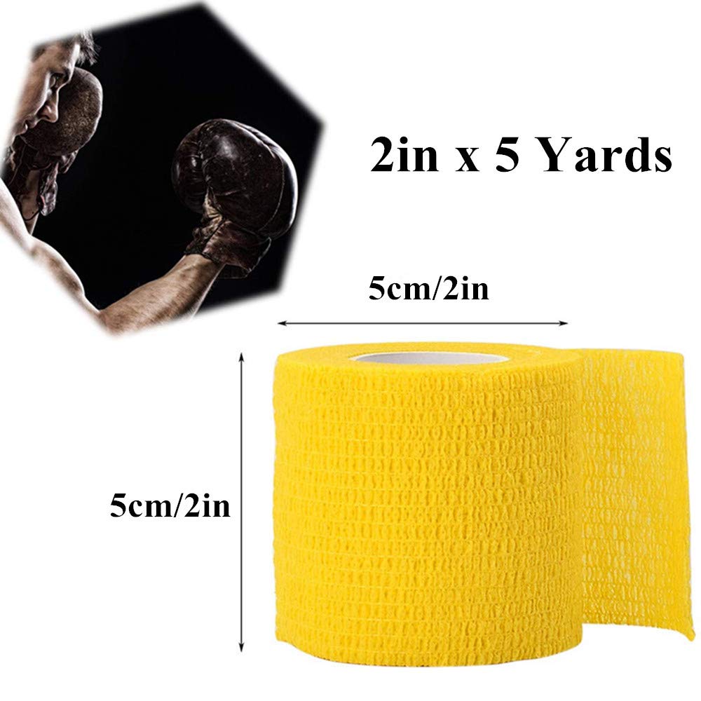 Self Adhesive Tape - Yuelong 24Pack 2” x 5 Yards Self-Adherent Cohesive Tape Tattoo Grip Wrap Cover Strong Sports Tape, Mix Color Self-Adhesive Bandage Rolls Athletic Tape : Health & Household