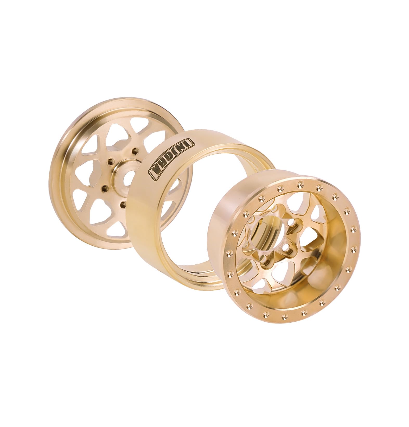 INJORA 1.0 Brass Beadlock Wheel -4.7mm Offset Rim for TRX4M Ascent18 SCX24 FCX24 1/24 1/18 RC Upgrade