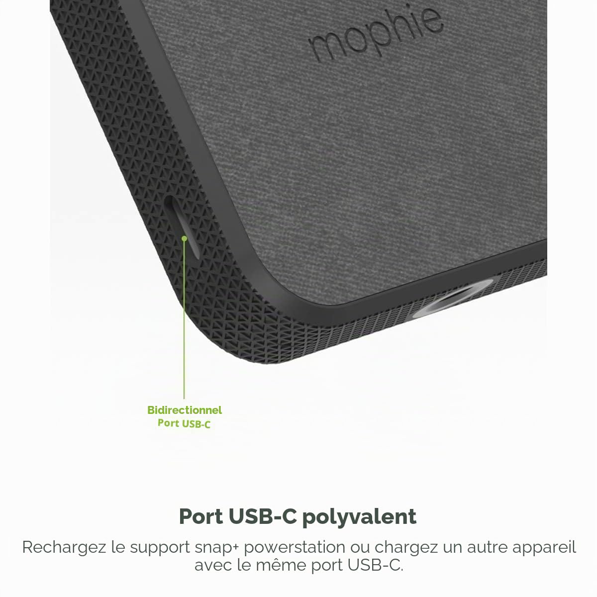ZAGG mophie Snap+ Powerstation Stand, Batterie sans Fil magnétique et Portable, Compatible avec MagSafe, Batterie Interne 10 000 mAh, Noir