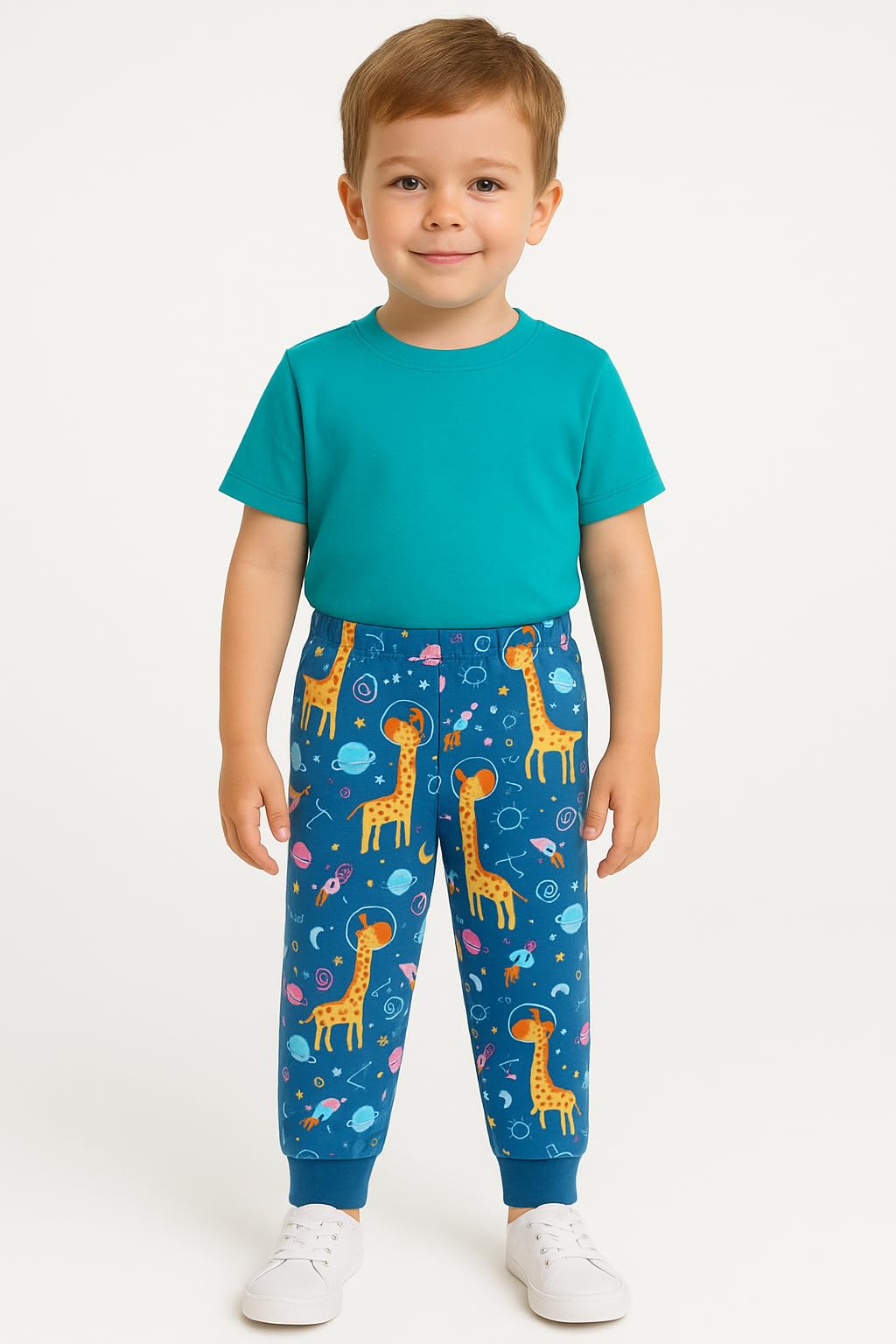 UZARUS Cotton Pyjamas Pants With All Over Print For Baby Boys Unisex (Bright Colors, Regular Fit, Pack Of 5) 3Y To 4Y Multicolour - Pajamas, 3 Years-4 Years 3