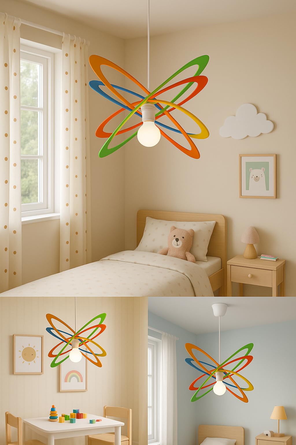 E-Led Componex by Lampadario camerette colorato in plexiglass MIX MULITCOLOR 60X40 CM