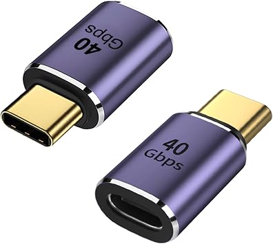 AreMe 2 Pack USB C Male to Female Adapter, Purple