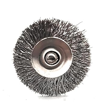 T H TOOLS CENTRE Steel Wire Wheel End Brush Dremel Rotary Tool, Micro Hand Polishing Motor for Finishing, Deburring, Rust Removal & Cleaning - Pack of 5