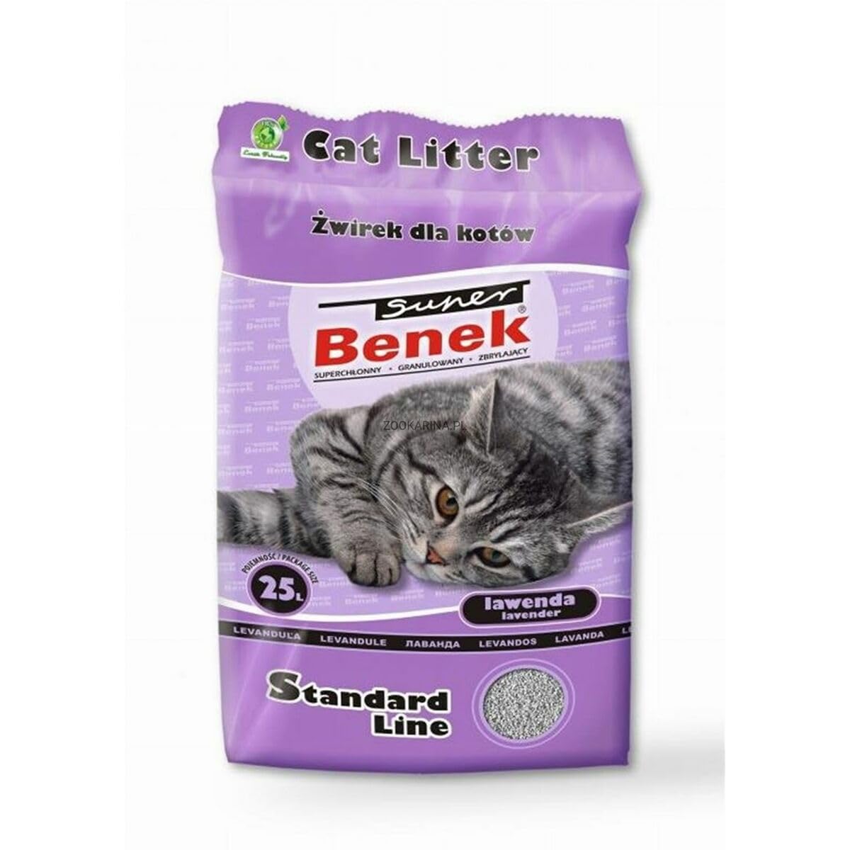 Certech Super Benek Standard Lavender - Cat Litter Clumping 25 L (20 kg)