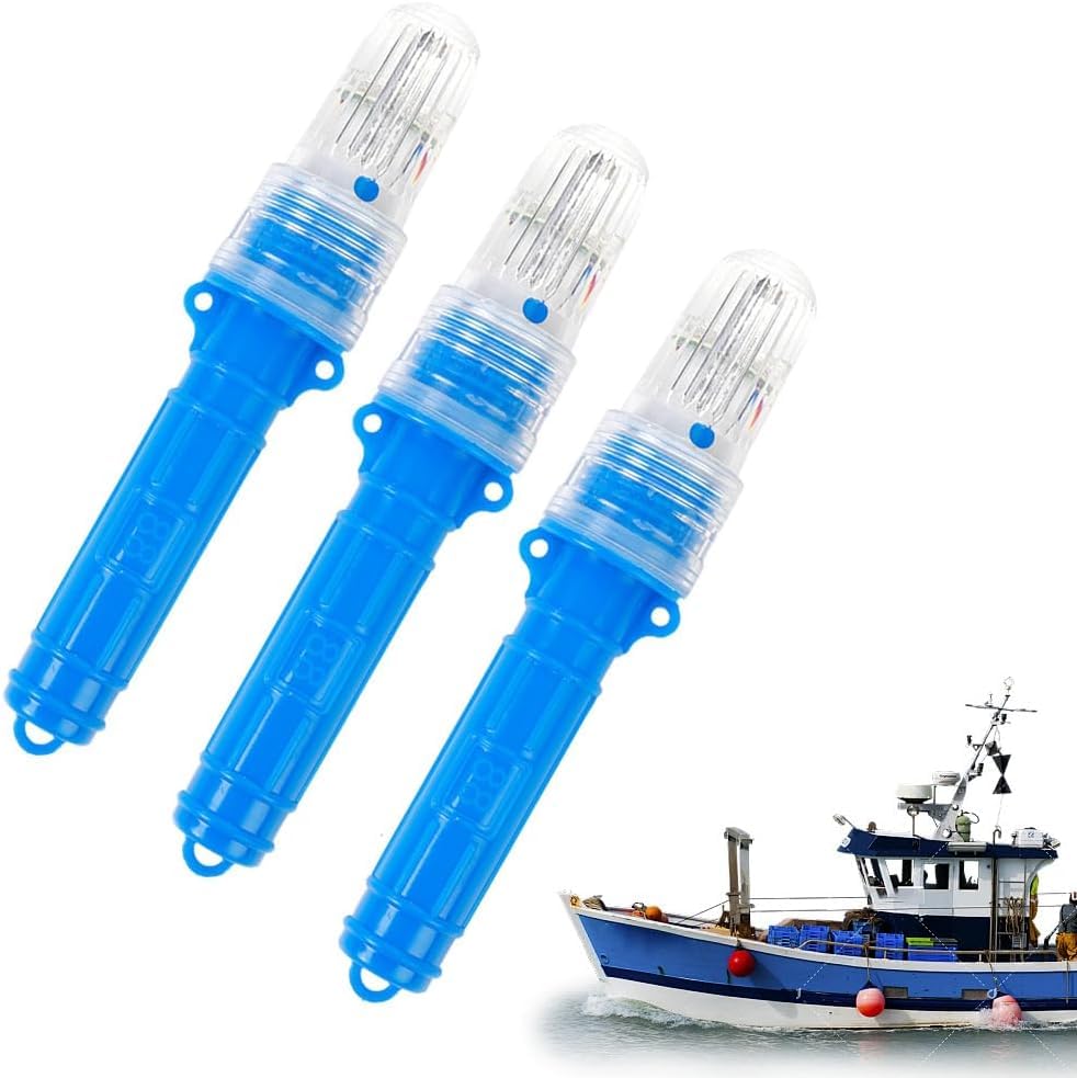Boat Flares, 2026 New LED Boat Flares Coast Guard Approved Marine, Upgraded Boats Safety Kit, Waterproof Emergency Signals for Fishing Nets, Buoys and Boats (Blue, 3PCS)