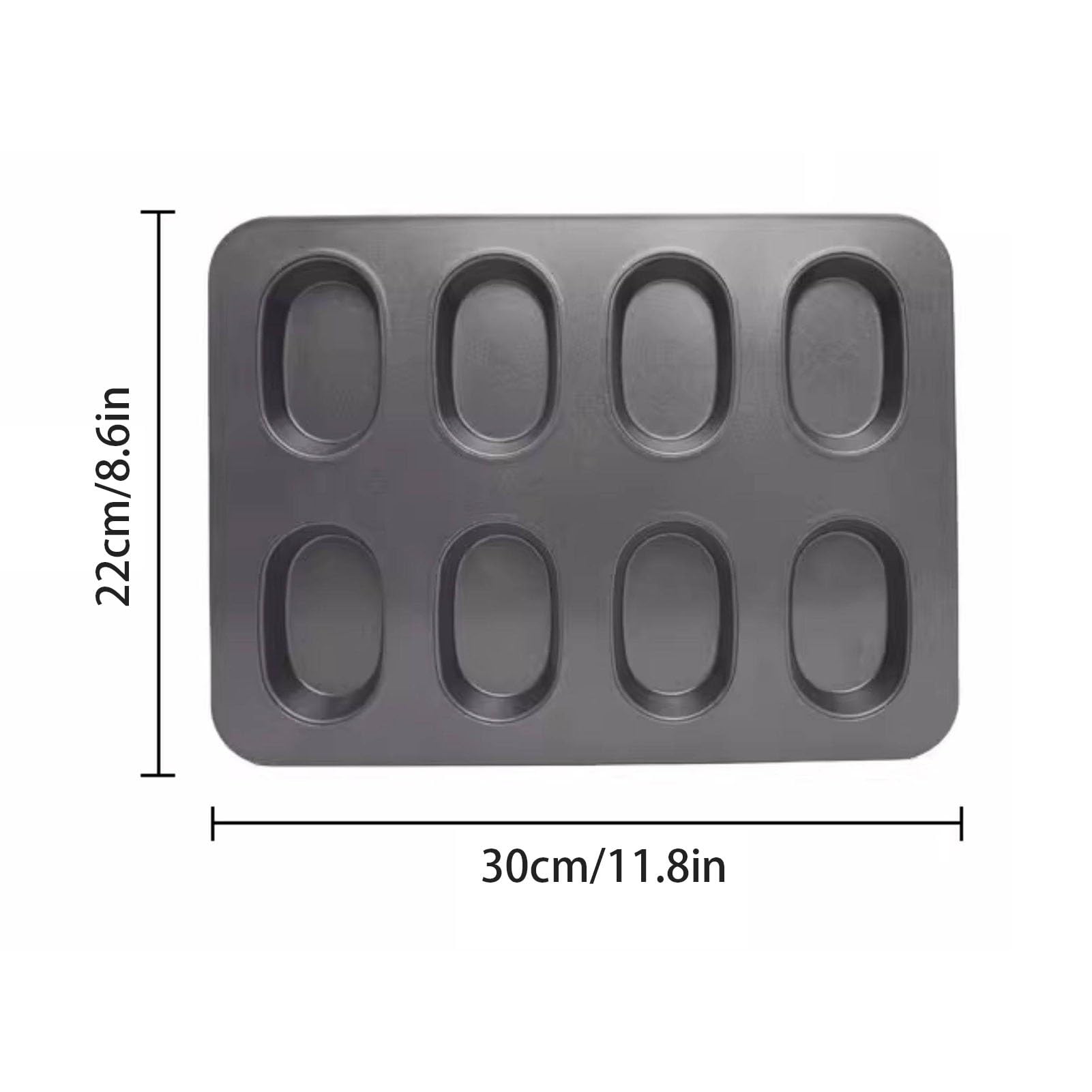 Molde Magdalenas Horno De Acero Al Carbono Con Divisores Ovalado Bandeja Para Hornear Brownie De Cocina Muffin Tray De 8 Cavidades Para Hornear