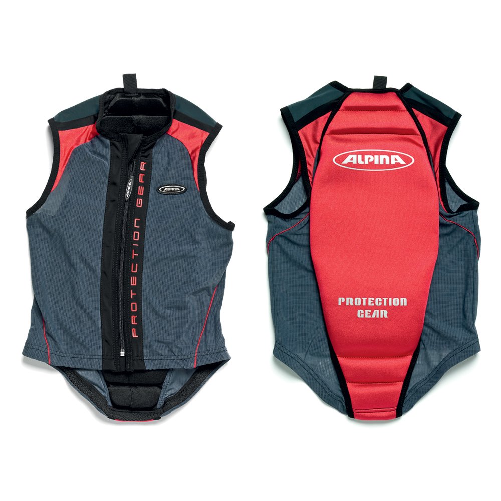 ALPINA Kinder Weste Jacket Soft Protector, rot-anthrazit, 130-149, 8856251 Sport & Freizeit