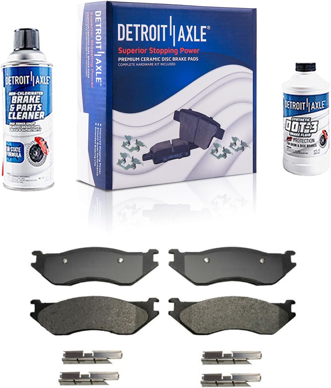 Detroit Axle - Front Disc Brake Calipers and Ceramic Brake Pads Kit Replacement for Dodge Ram 1500 Durango - 6pc Set