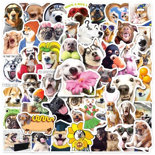 CKXTYNG Funny Dog Stickers 200PCS Waterproof Cute Puppy Stickers for Kids Teens Adults, Humorous Dog Decals Vinyl Gifts for Water Bottle Laptop Phone Case Guitar Suitcase Decor