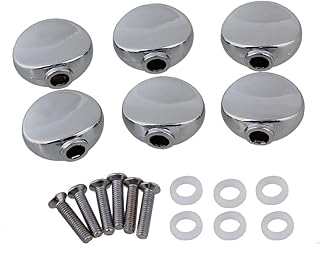 Yibuy 6個入れ 17x13mm クローム 合金 マシンヘッドのボタン エレキギター ウクレレのため 絶妙なアクセサリー