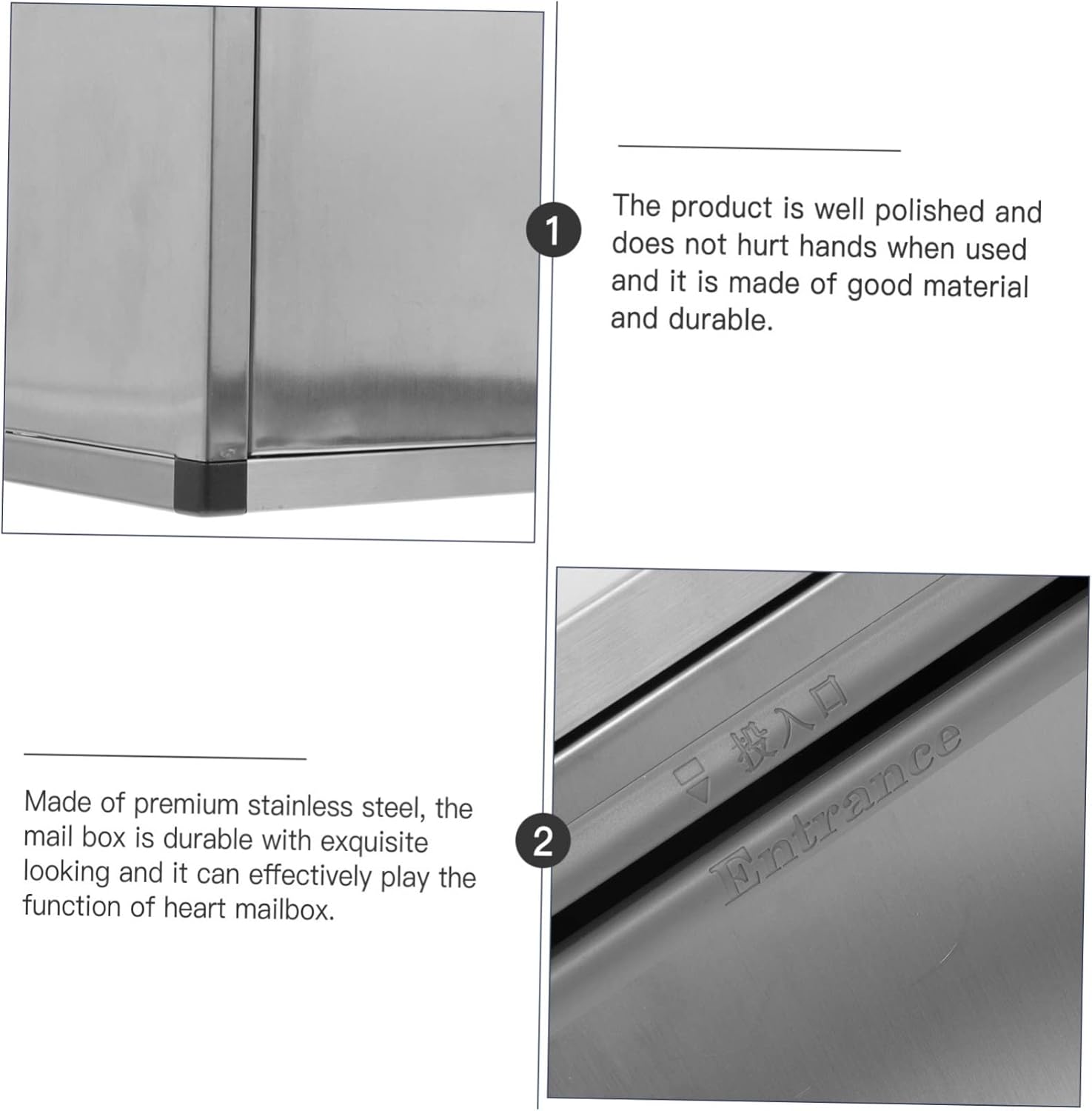 Hemoton Wall-Mount Stainless Steel Mailbox Lockable Outdoor Suggestion Box for Complaints Ideas Durable Design Ample Space for Secure Mail Storage