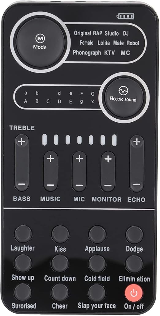 Portable Voice Changer for Gaming and Livestreaming, Handheld Mini Live Sound Card Voice Disguiser/Modulator for Mobile Phone, PC Laptops, Tablets