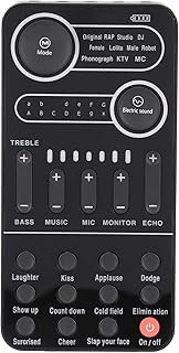 Portable Voice Changer, Live Sound Card Voice Disguiser with Multiple Sound Effects Noise Reduction Live Broadcast Sound Card for Music Recording on Cell Phone Computer (K9)