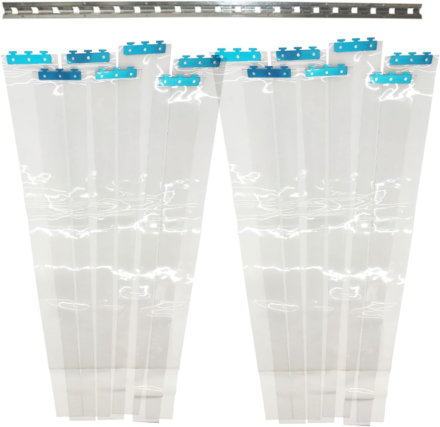 PVC Strip Door Curtain Kit Commercial Walk in Cooler Door Curtain for 84" Width X 96" Length Door Opening