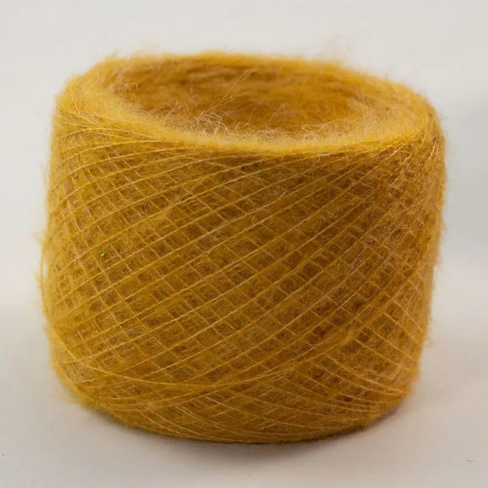 Hand Knitting Hilo， Hilo de Lana de Mohair Natural, Suave y Fino, 250g, Felpa orgánica Saludable, Tejido a Mano, Hilo de Ganchillo Fino(1)