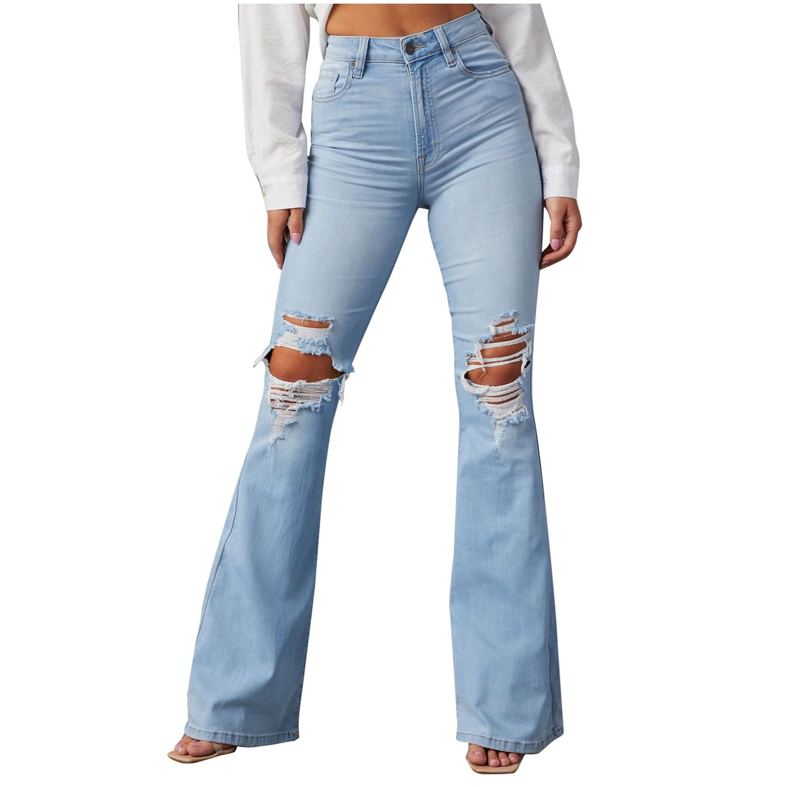 Jean évasé déchiré : le denim bootcut confortable qui sublime les femmes - 6