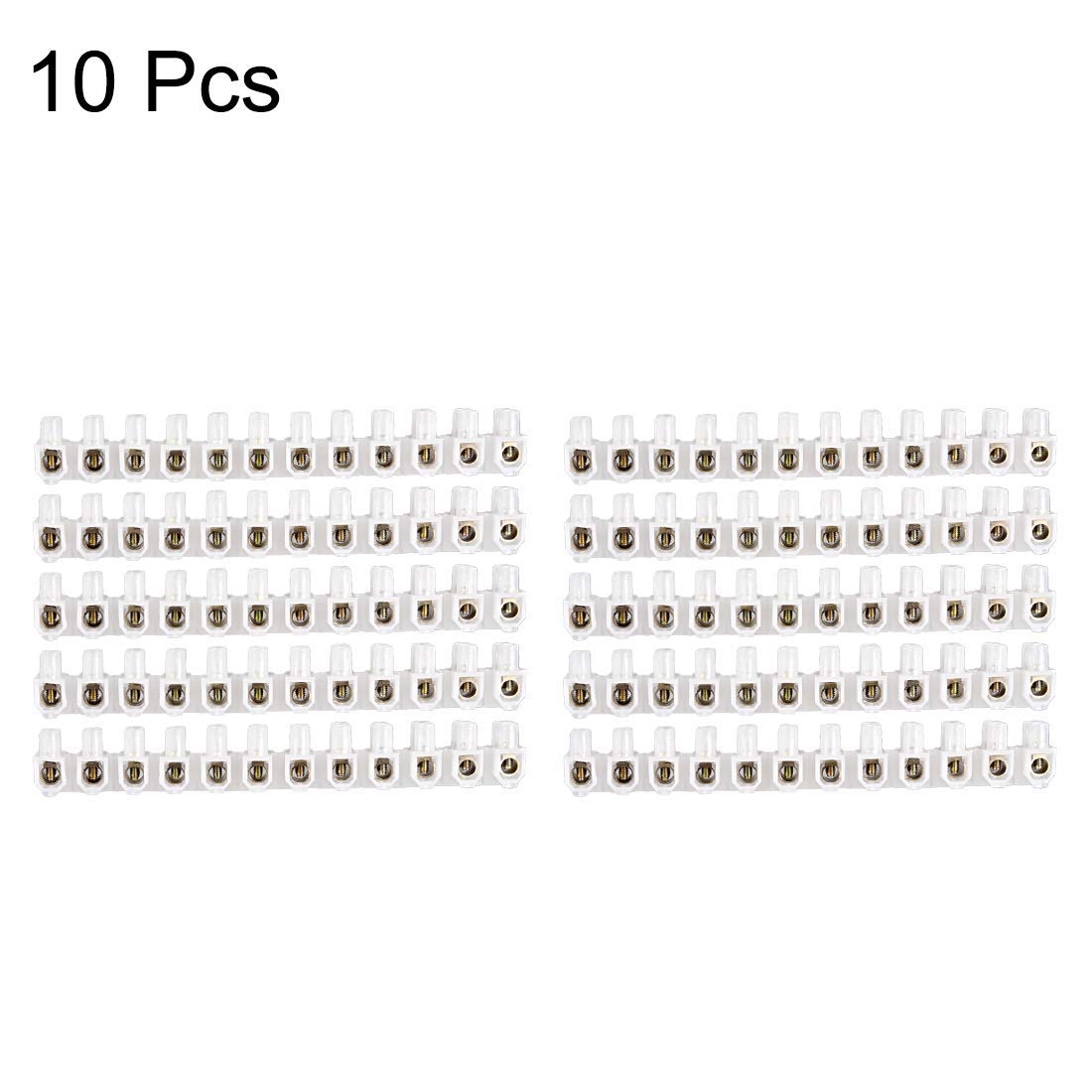 Bornier Vis Bornier Barrière Bloc 60A 12 Positions Double Rangée Type U Fil Connecteur 10 pcs
