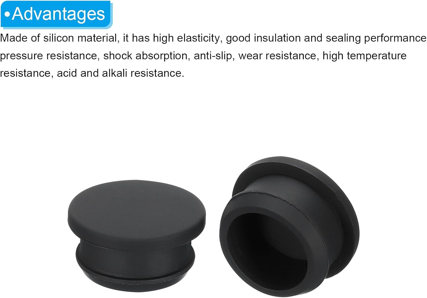 MECCANIXITY Silicone Snap in Locking Hole Plugs Rubber Panel Seal Cover Flush Type Panel Round for Kitchen Rubber Bulkheads Waterproof Sealing Plugs 26mm/1.02 Inch Diameter Black,Pack of 5