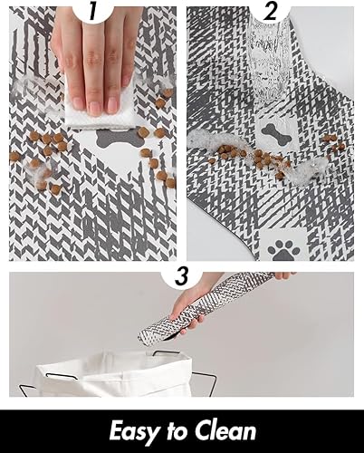 Miniatura 4 de Tapete de comida para perros - Tapete absorbente de comida para mascotas - Tapete para cuenco para perros con forma de hueso, tapete de alimentación