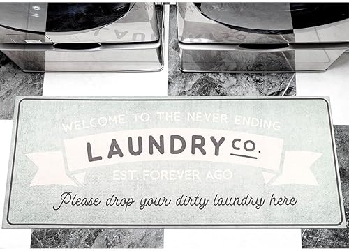 Miniatura 19 de Benissimo - Alfombra de lavandería de 24 x 56 pulgadas, alfombra de goma antideslizante, algodón, lavable a máquina, alfombra de corredor para baño