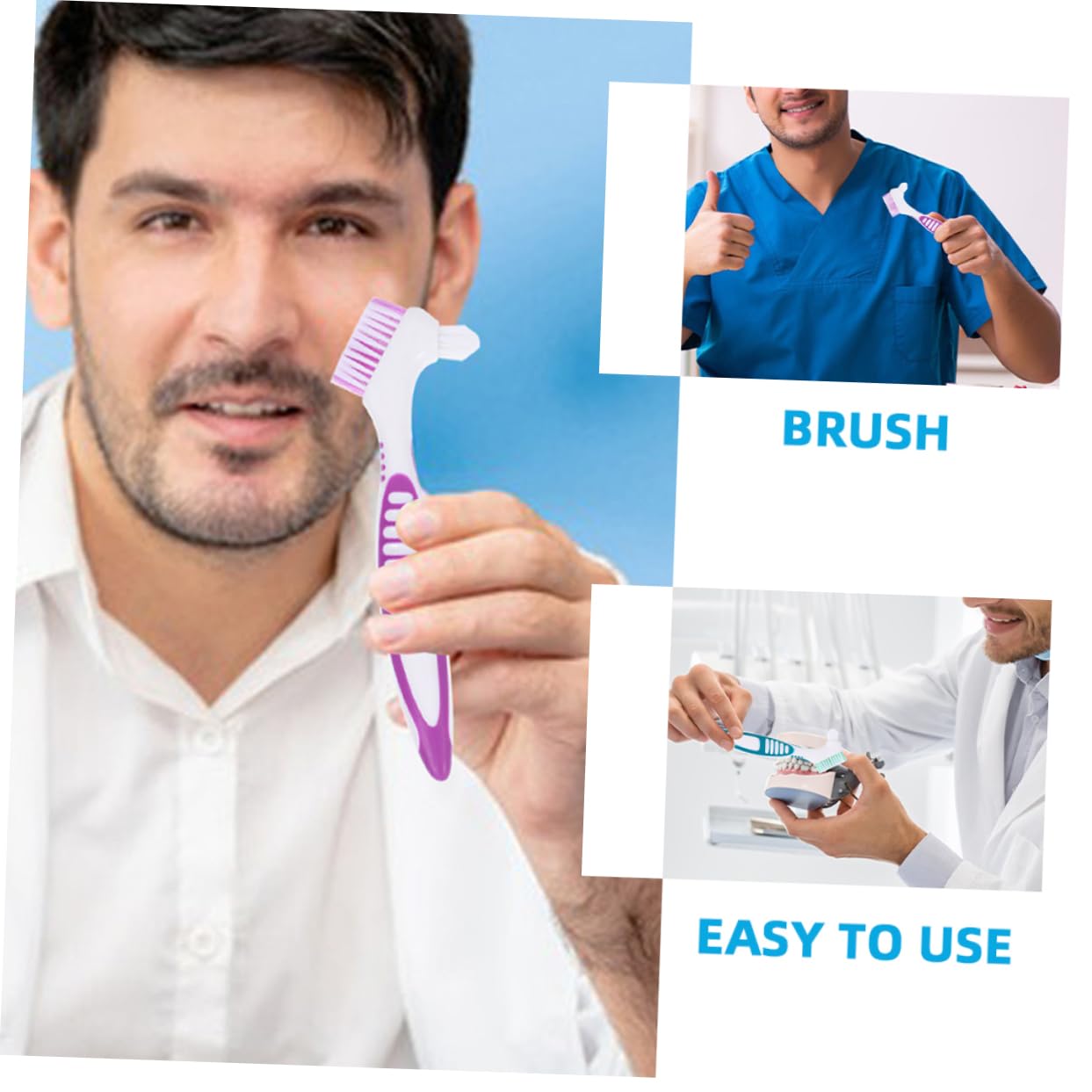 Healeved 16pezzi Spazzolini Per Dentiera Antiscivolo Per Dentarie e Accessorio Per Orale e Dei Per Retainer e Falsi