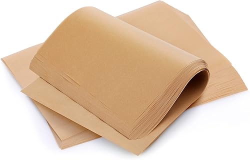 GeeRic Papel pergamino para hornear, 100 hojas de papel pergamino de cocina de 8 x 12 pulgadas, pergamino precortado antiadherente para hornear