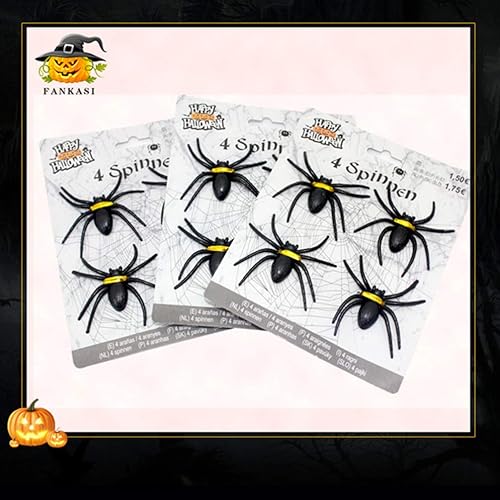 Miniatura 4 de TINKSKY Araña falsa de plástico para bromas prácticas, accesorios de araña de goma realista para bromas, fiesta de Halloween, noches de terror,