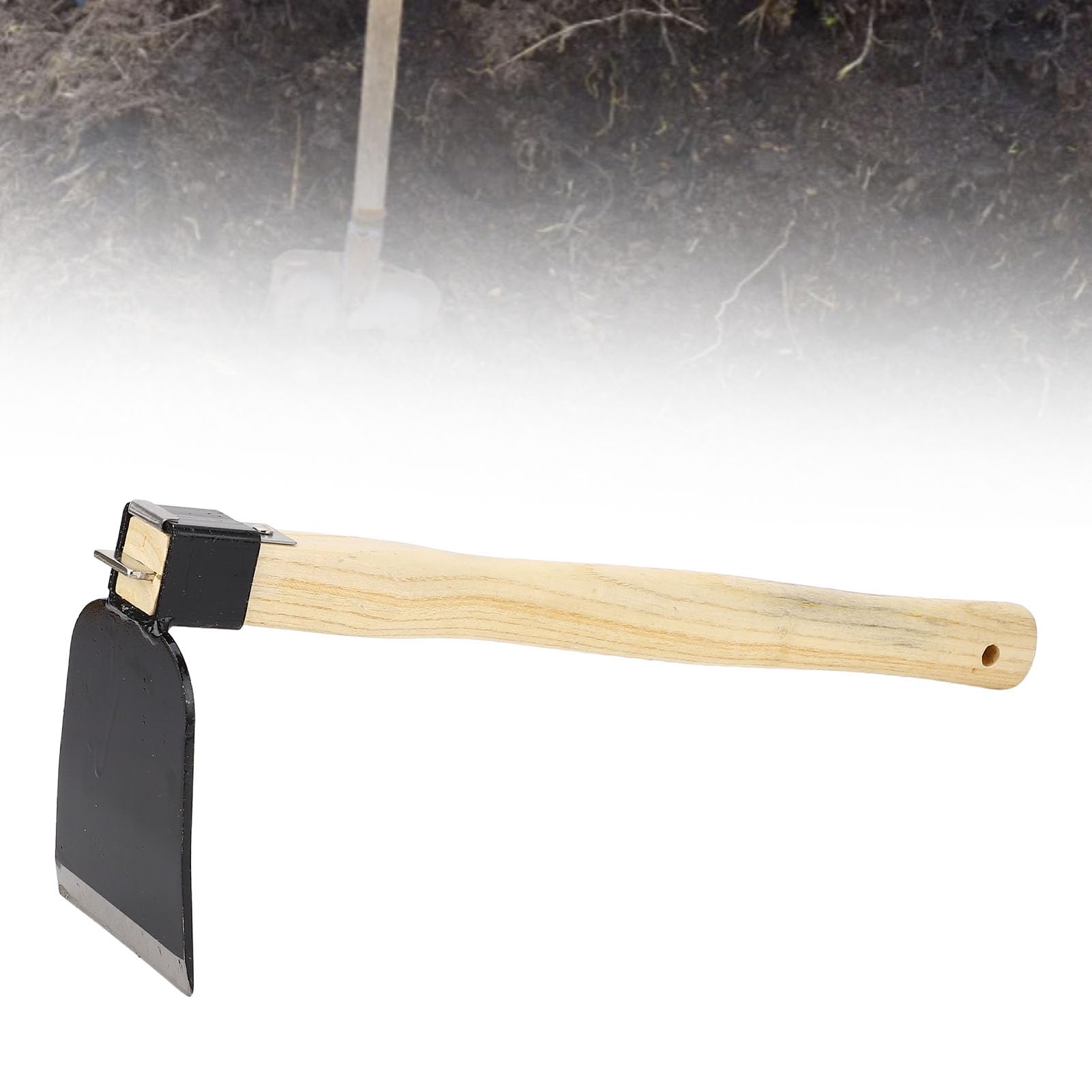 Focket Zappa a Mano con Manico Ergonomico in Legno, Lama in Acciaio al | Zappa da diserbo da giardino, zappa piccola leggera, acciaio al carbonio resistente, impugnatura antiscivolo, per
