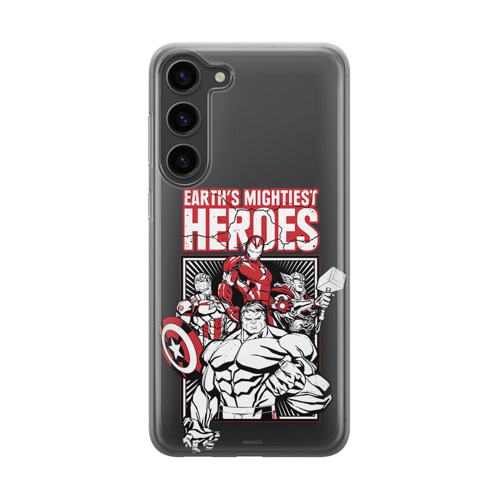ERT GROUP mobile phone case for Samsung S23 original and officially Licensed Marvel pattern Avengers 005 optimally adapted to the shape of the mobile phone, partially transparent