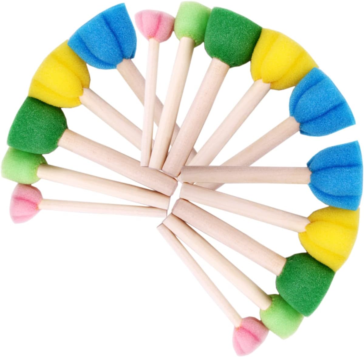 15-Piece Colorful Sponge Brush Set for Kids Mini Flower-Shaped Painting Tools for DIY Art Projects and Graffiti Activities