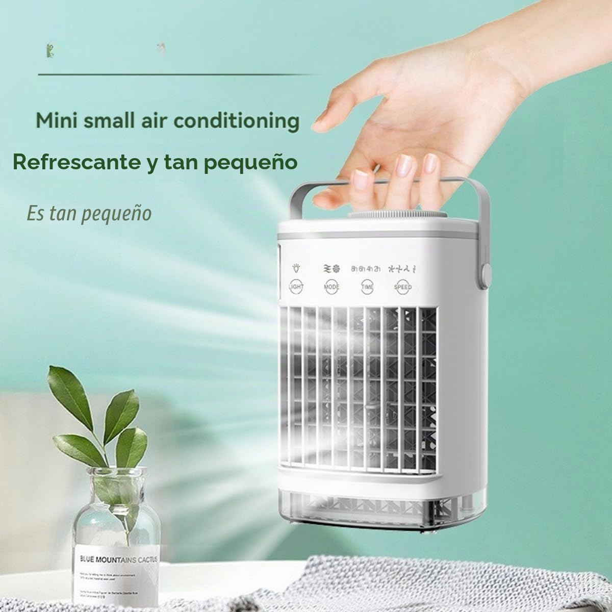 Aire Acondicionado Portátil 700ml 4 Velocidades Ventilador Refrigerador Evaporativo - Silencioso 55dB Con Temporizador Enfriador De USB para Escritorio Oficina