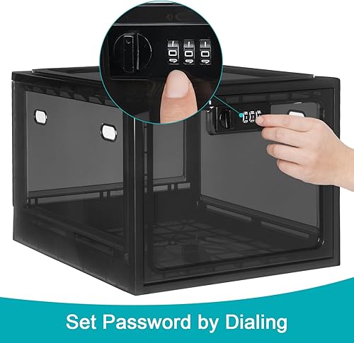 Miniatura 9 de Lalifebuss Cajas de bloqueo de combinación para artículos personales, caja de almacenamiento con cerradura para casillero de oficina, escuela,