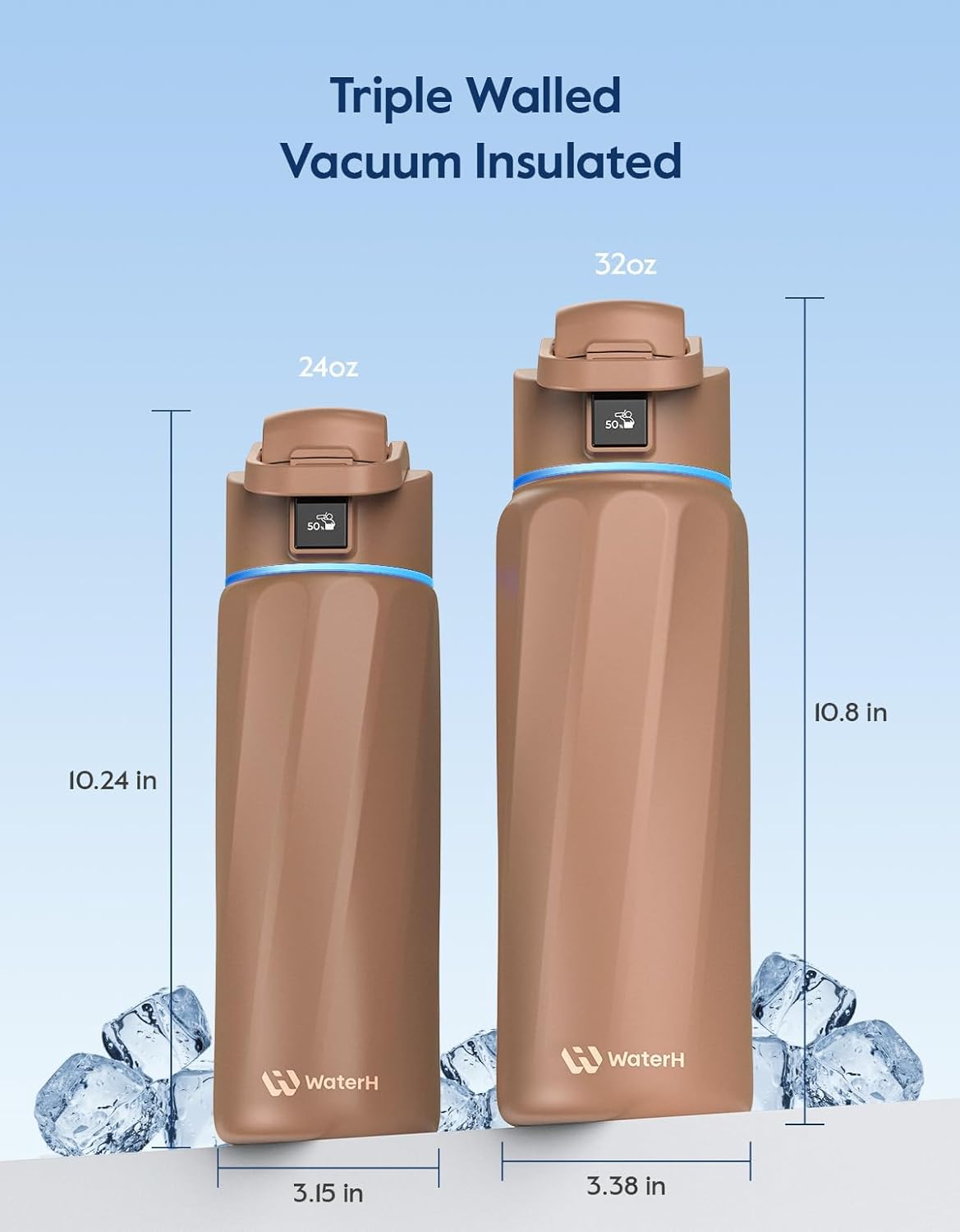 BOOST Smart Water Bottle that Reminds You to Drink, 24oz BPA-Free Stainless Steel Vacuum Insulated Bottle, Wide Mouth Water Tracker Bottle with APP, Ideal Gift for Christmas, New Year - Image 5