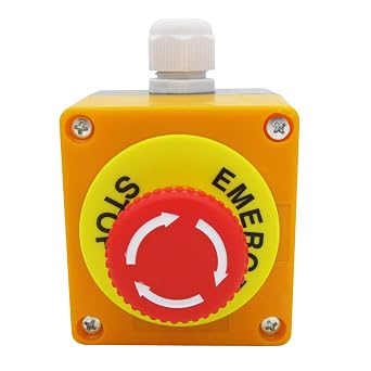 TWTADE/Emergency Stop Red Sign Mushroom Push Button Switch Station 1 NC 1 NO 440V 10A Normally Closed Stop Switch Box LA38-11ZS-BOX