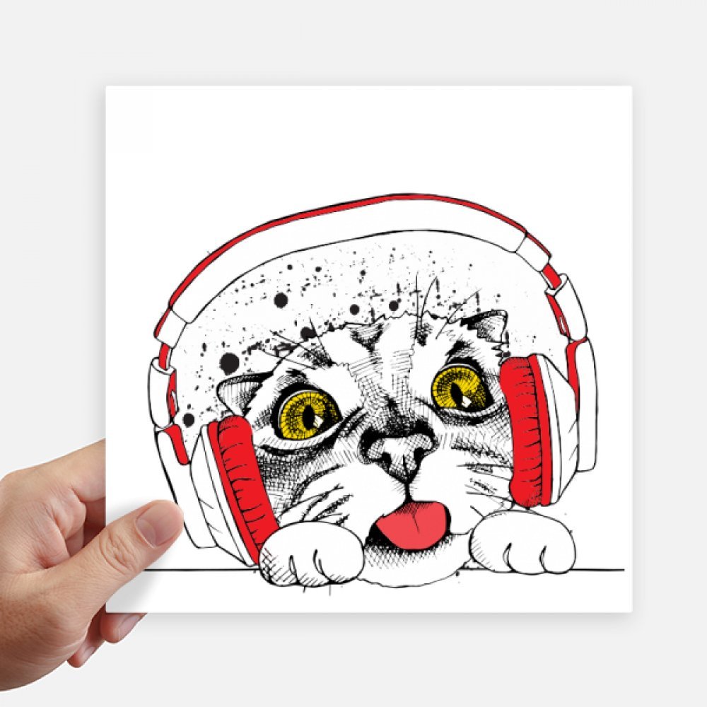 Autocollant chat blanc pour masquer rayures valise et moto sticker carré 20cm DIYthinker 4Pcs