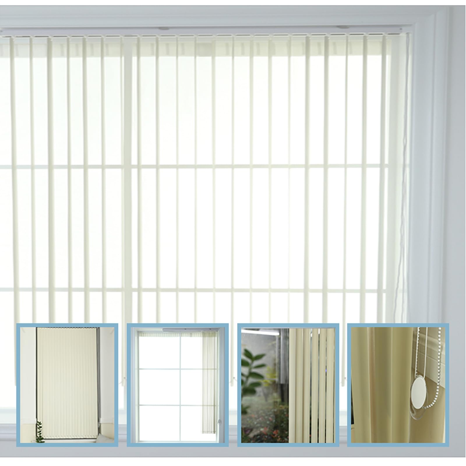 Cortina Lamas Verticales Opaca,Estores Verticales Corredera para Ventana y Puerta,Controlar la luz,Persianas Verticales Blackout para Oficina o Hogar,Personalizable (160cm x 200cm)
