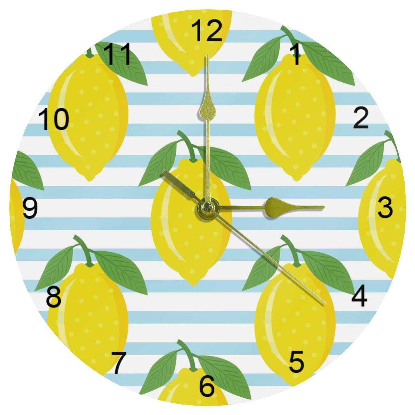 Horloge murale silencieuse ronde de 25,4 cm avec chiffres arabes pour decoration de cuisine