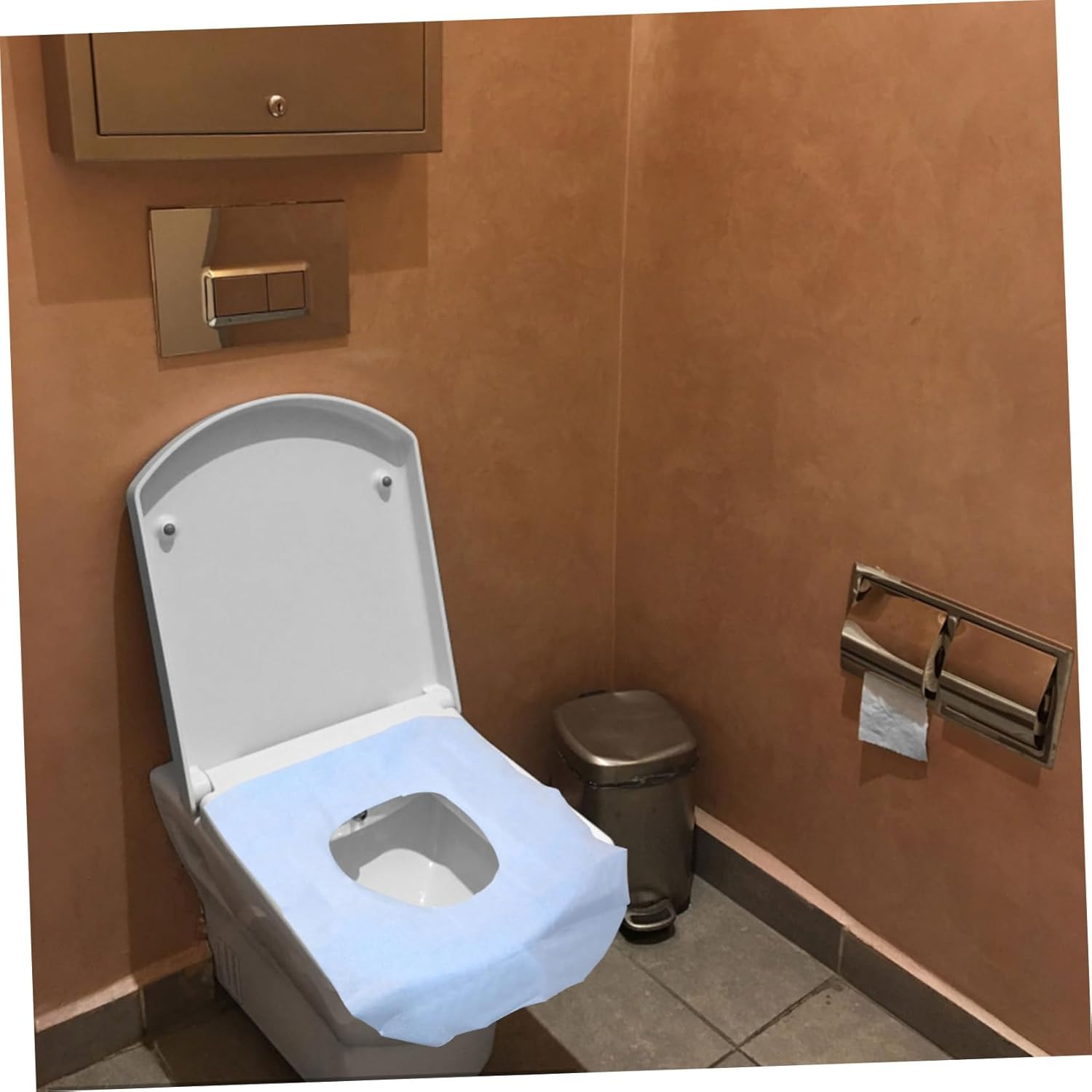 60pcs Disposable Toilet Seat Covers Comfortable Cushion for Potty Training Public Restrooms Safe Pulp with Pe Film Easy to Use for Travel Daily Use