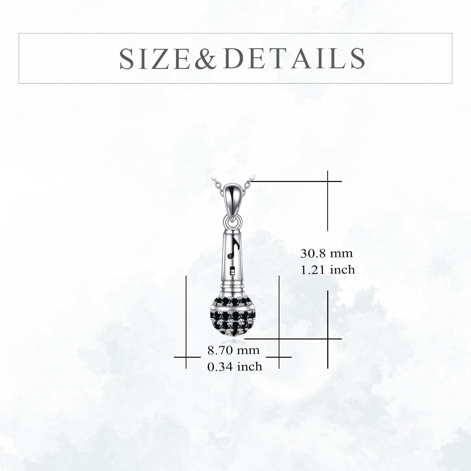 YFN Musical Instrument Necklace Sterling Silver Music Lover Pendant Jewelry Gifts for Women Men