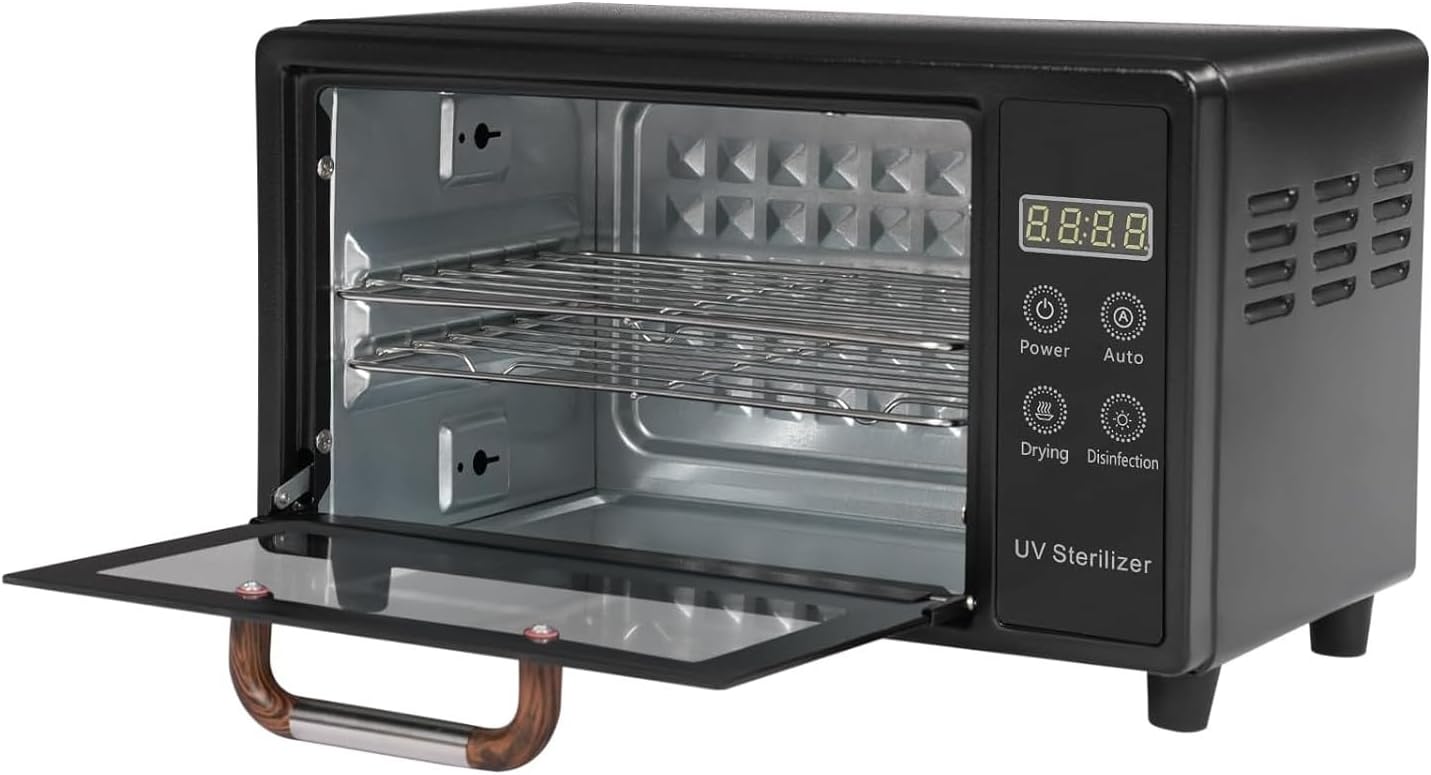 Manicure Tool Cleaner Dryer, Professional Tool Sterilizer, Black Multi-Functional Cleaning Cabinet, 10L Capacity Beauty Salons and Spas Tool Cleaning Box