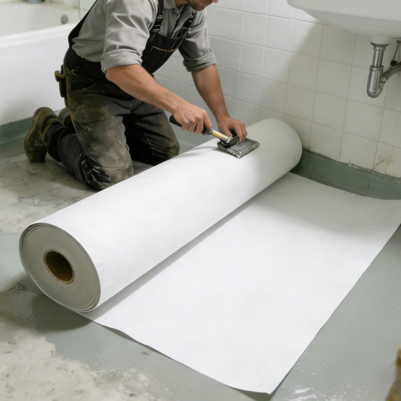 50m Lámina Impermeable para Baño Lámina Impermeable Lámina Impermeable Ducha 0,8 Mm De Grosor Cinta Selladora para Ducha para Zonas Húmedas Baño Ducha Terrazas(Size:164ft / 50m,Color:Verde)