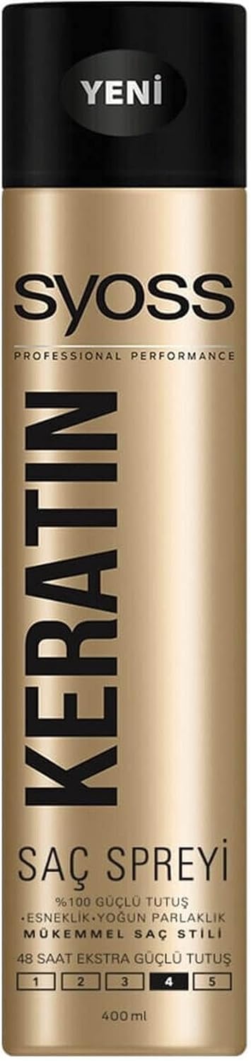 Syoss Keratin Saç Spreyi, 400 ml, Güçlü Tutuş