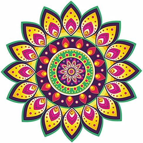 AY FASHION Rangoli Religious Vinyl Floor Sticker for Pooja Room Door Entrance Floor Home Decoration Diwali Stickers(Multicolor, Waterproof, Self Adhesive Vinyl)_07
