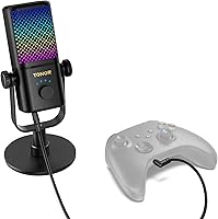 Vista 1 de TONOR Micrófono para juegos compatible con Xbox, micrófono de transmisión de condensador RGB con duración de batería de 30 horas, bajo ruido