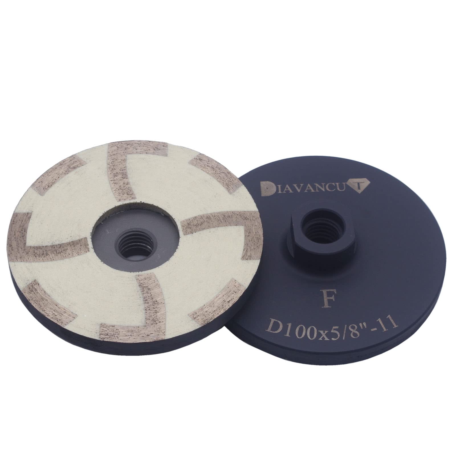 DIAVANCUT Fine Grit 4 Inch Diamond Resin Filled Grinding Wheel for Granite Marble Engineered Stone Quartz and Tile 8 Segmented Diamond Resin Grinding Cup Wheel with 5/8